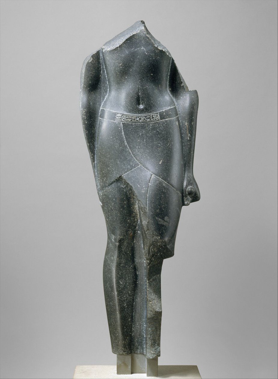 Torso van een Ptolemaeïsche koning, gegraveerd met cartouches van een late Ptolemaeus door Egyptian Ptolemaic Period