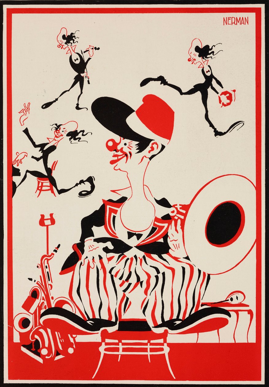 Noni de clown, illustratie door Einar Nerman (1888-1983) uit The Tatler, nr. 1404, 23 mei door Einar Nerman