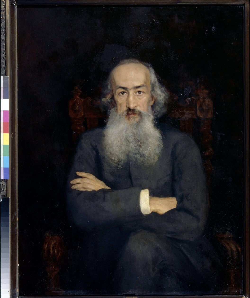 Portret van de historicus Konstantin Bestoejev Rioumine door Ekaterina Sergeevna Zarudnaya Kavos