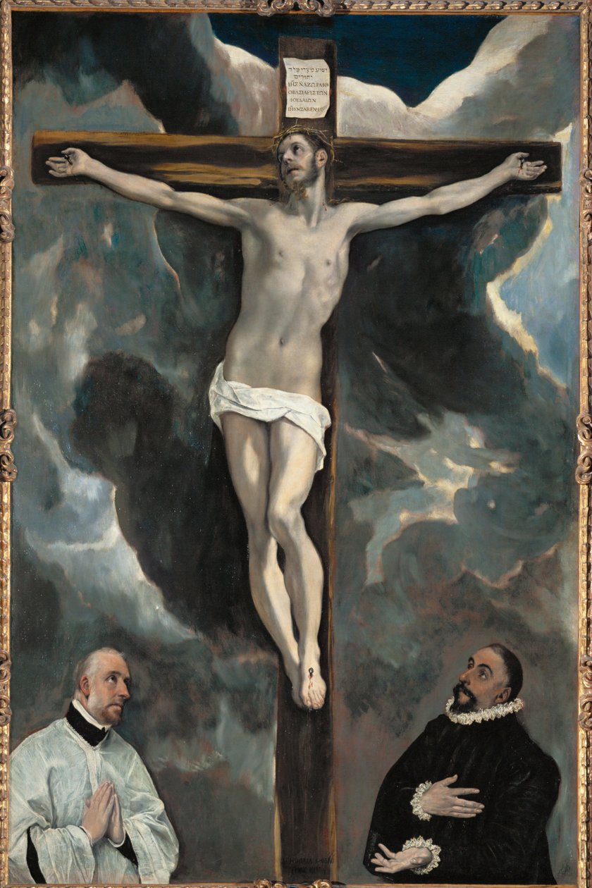 Christus aan het kruis en twee schenkers - ... door El (1541 1614) Greco