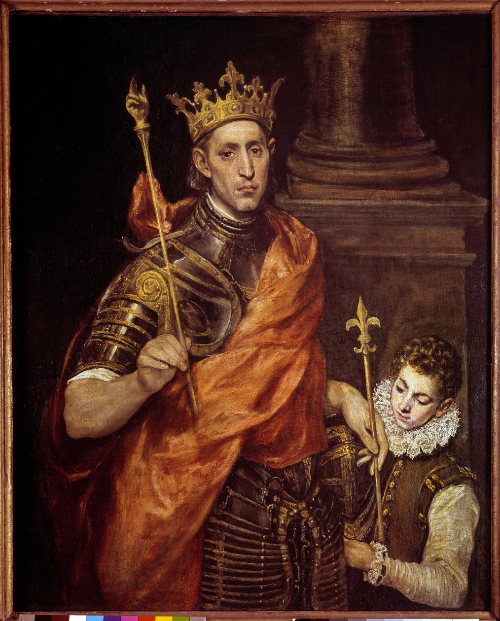 Portret van Saint Louis met een page door El Greco