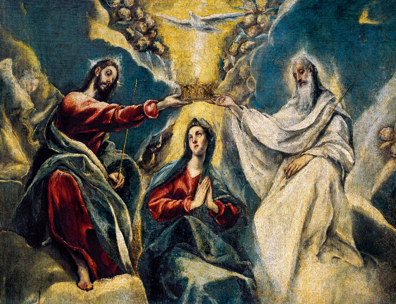 De kroning van de Maagd (detail) door El Greco