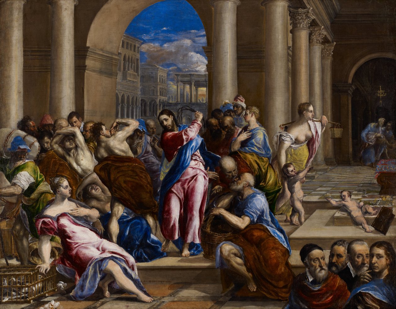 Christus verdrijft de geldwisselaars uit de Tempel door El Greco