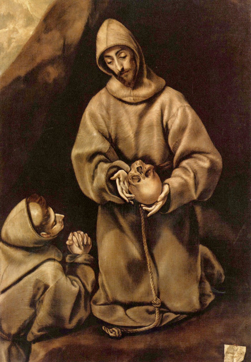 Duits: Franciscus en Broeder Leo, mediteren over de dood Franciscus en Broeder Leo, mediteren over de dood door El Greco