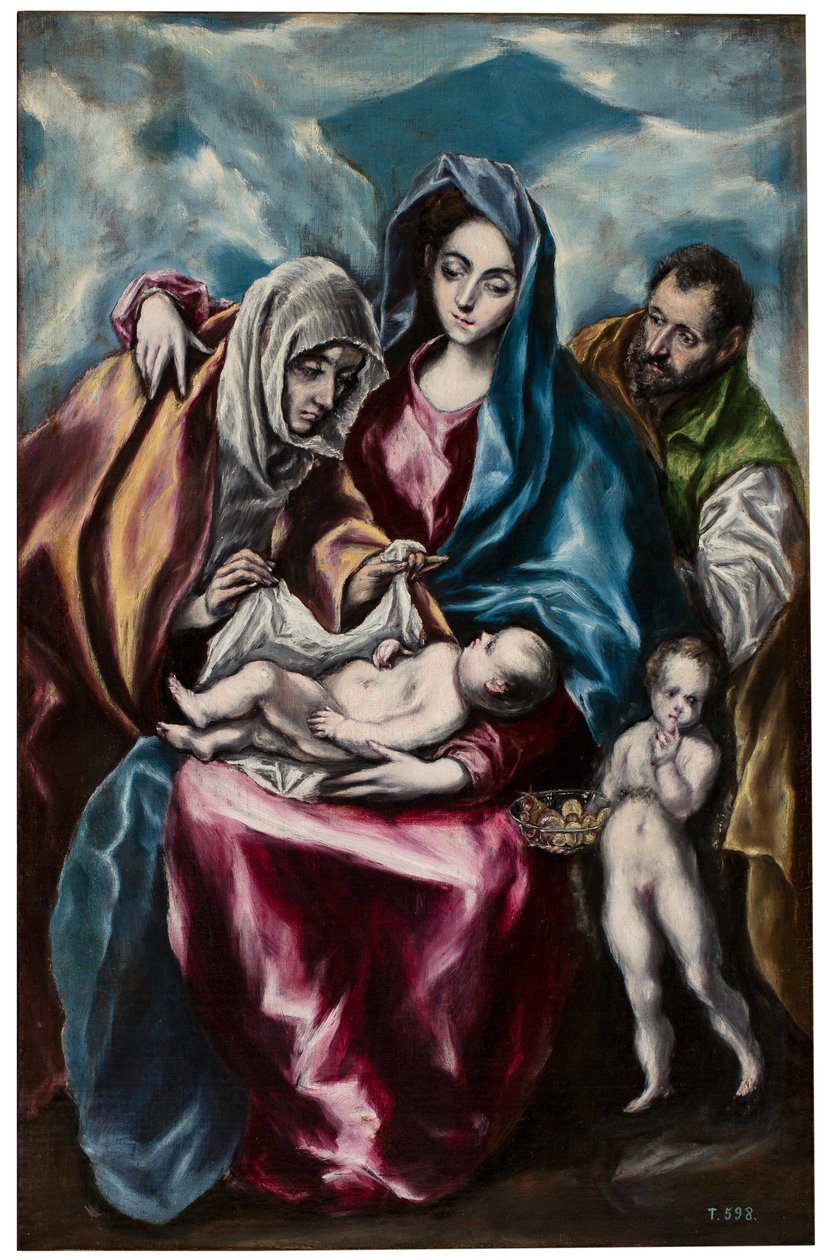 De Heilige Familie met Sint Anna en Sint Johannes door El Greco