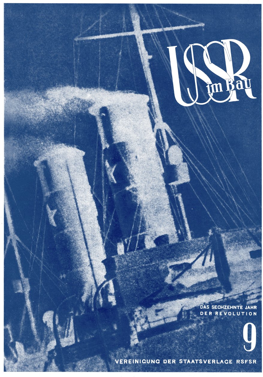 USSR in Constructie. Omslagontwerp, 1933-1934 door Eliezer Markowich Lissitzky