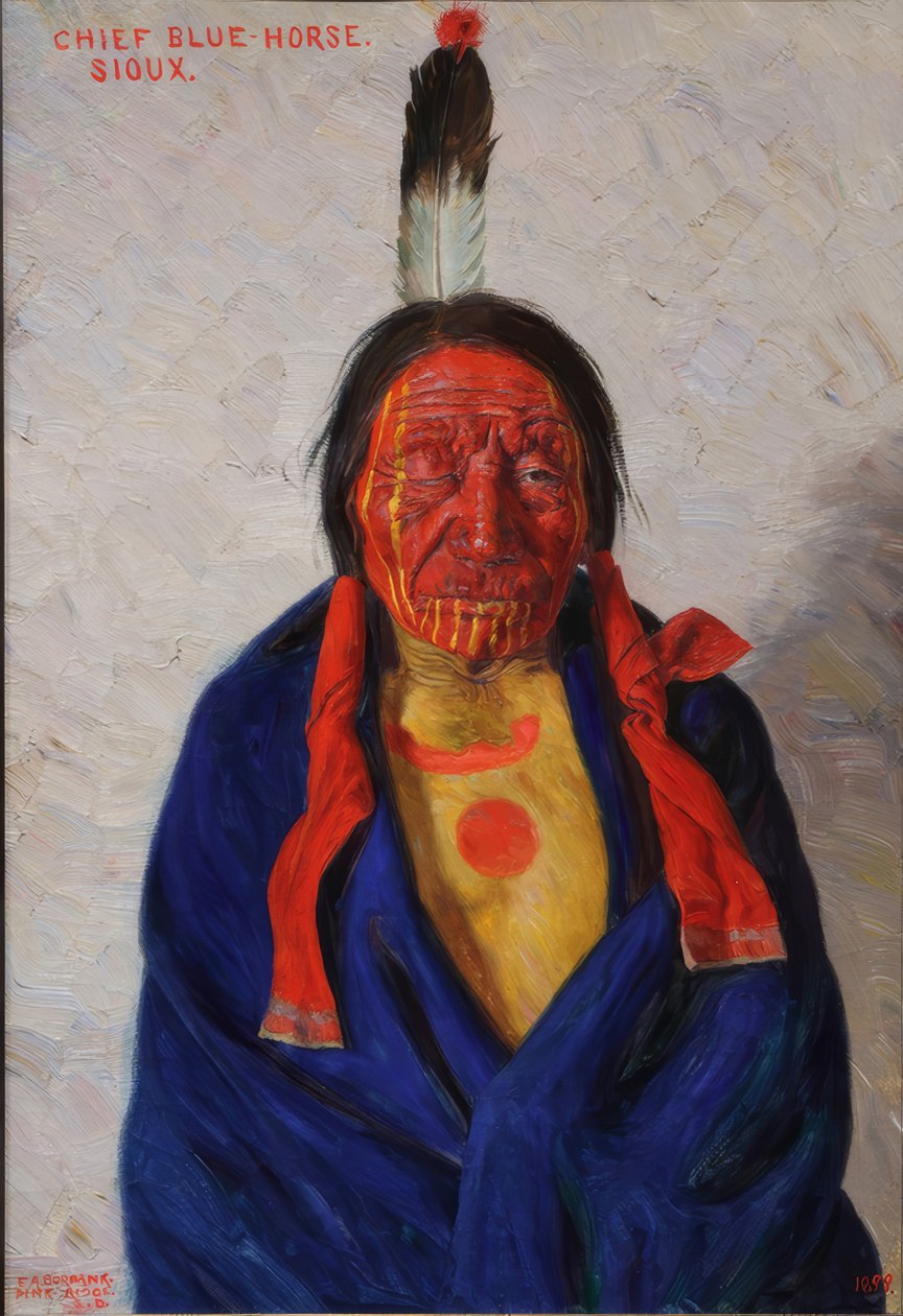 Chief Blue Horse door Eldridge Ayer Burbank