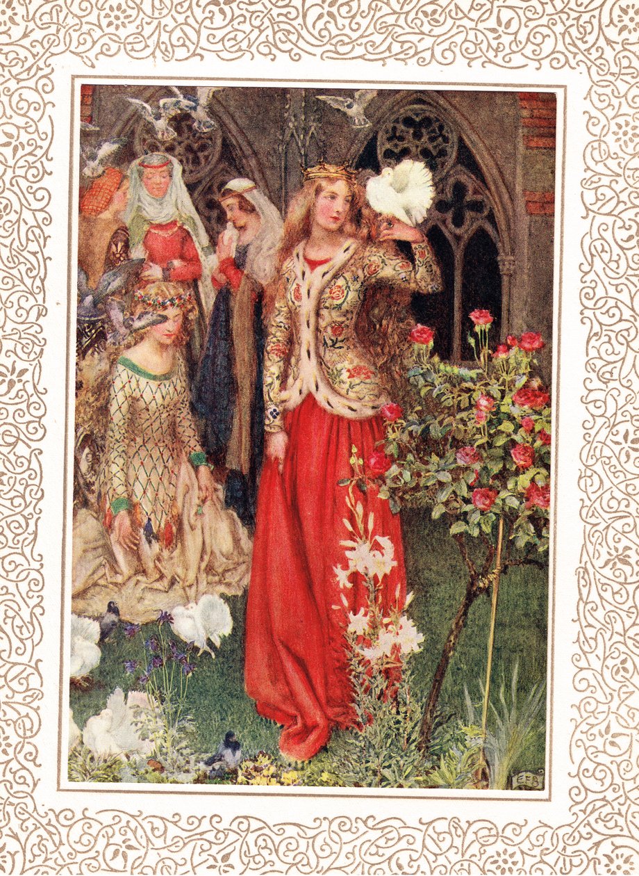 Guinevere en haar dames in de gouden dagen, illustratie uit 