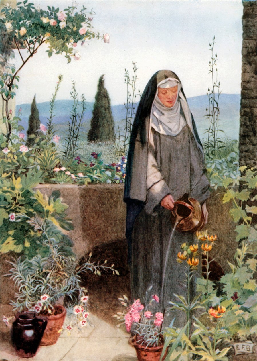 St Clare (kleurenlitho) door Eleanor Fortescue-Brickdale