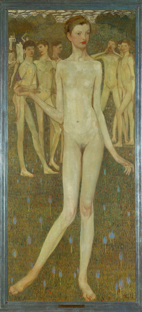 Adolescentia (olieverf op doek) door Elena Luksch-Makowsky