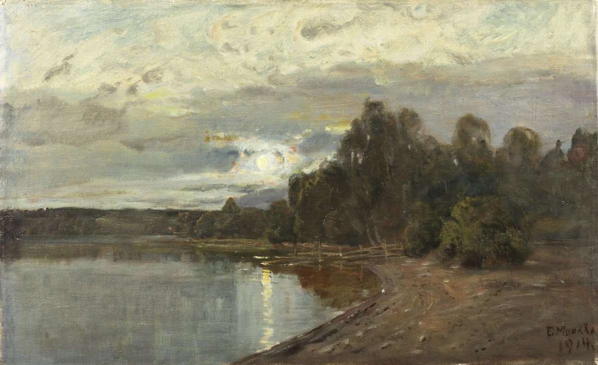 Landschap in maanlicht door Elias Muukka