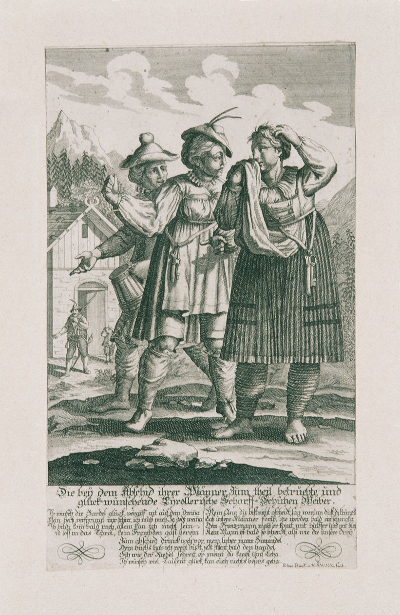 De Tiroler verdediging van het jaar 1703: Tiroler scherpschuttersvrouwen door Elias Baeck