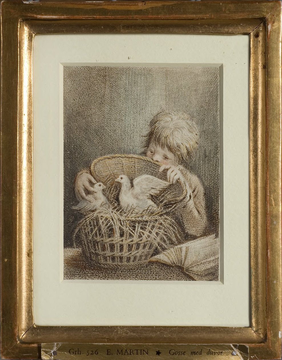 Onkuis verlangen of jongen met duiven door Elias Martin