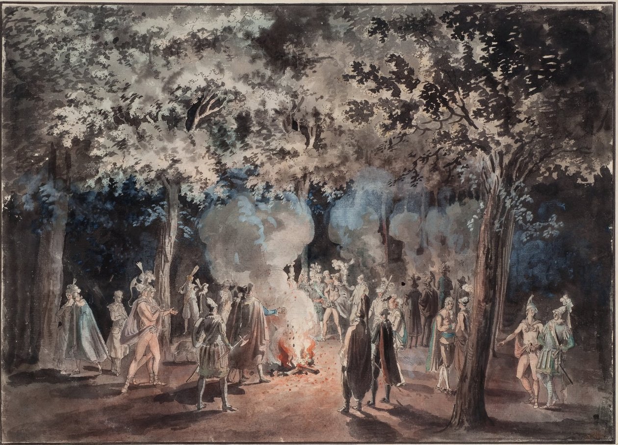 Wandeling bij de vuren in het park van Drottningholm 1785 door Elias Martin