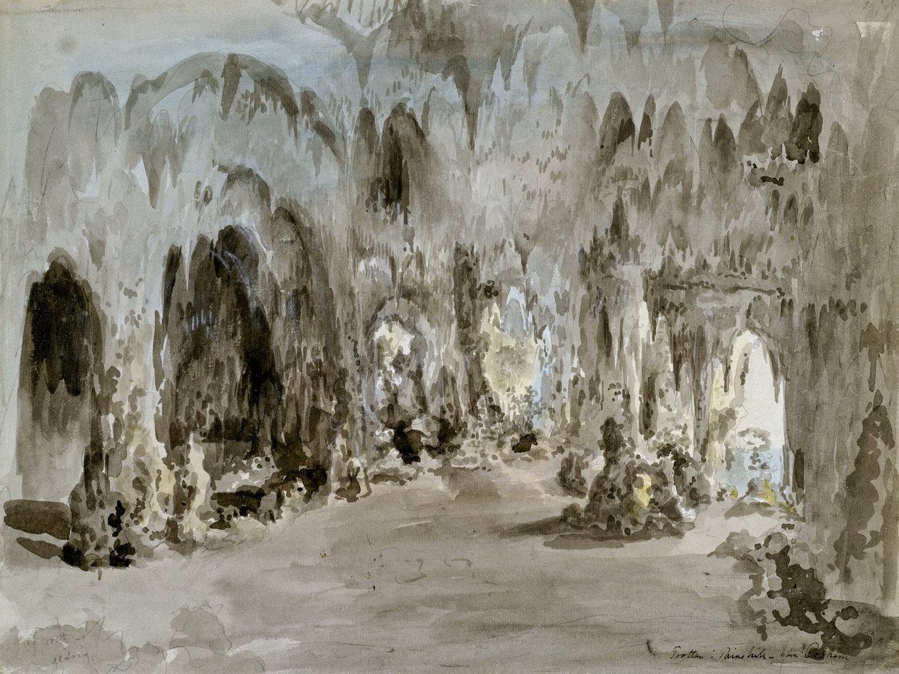 De grot bij Painshill door Elias Martin