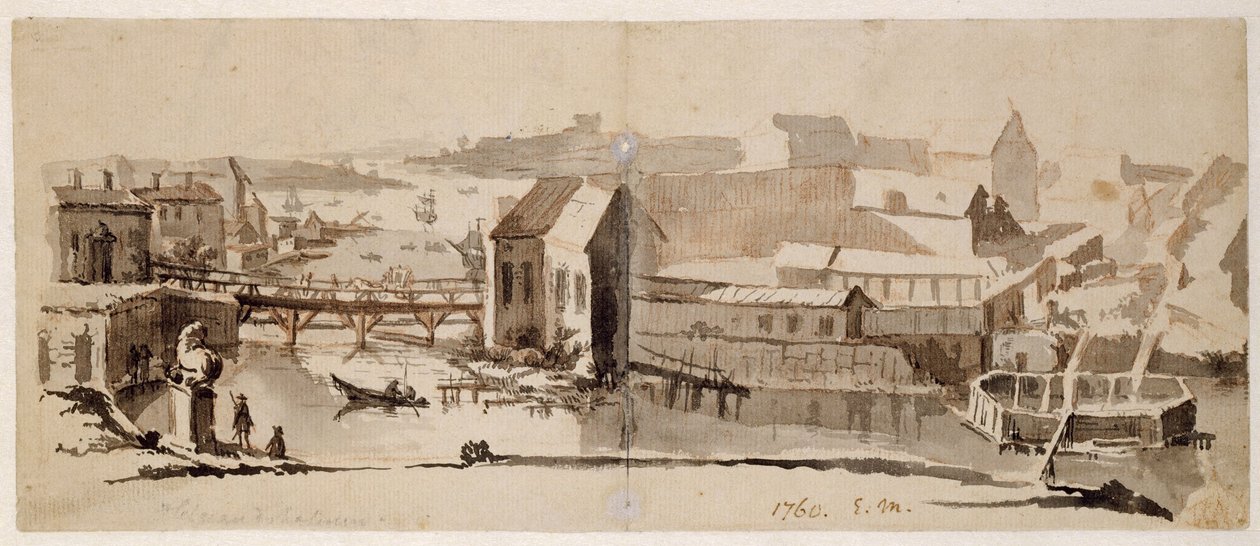 Uitzicht op Helgeandsholmen door Elias Martin