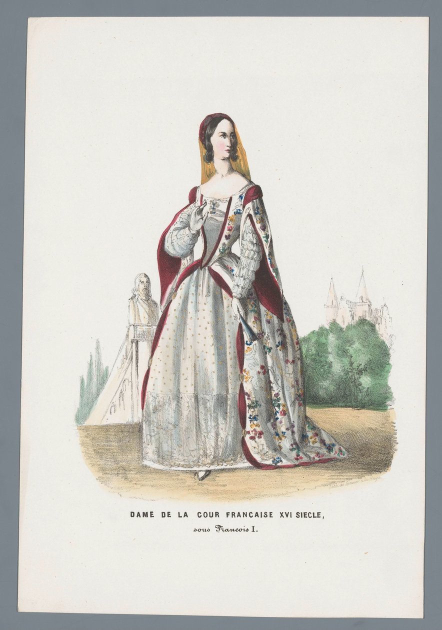 Dame van het Franse hof XVI eeuw, onder Francois I door Elias Spanier