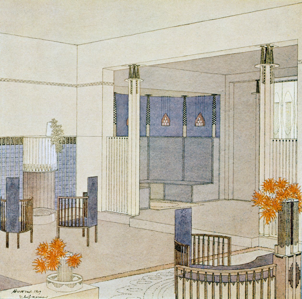 Ontwerp voor een dameszitkamer, uit 