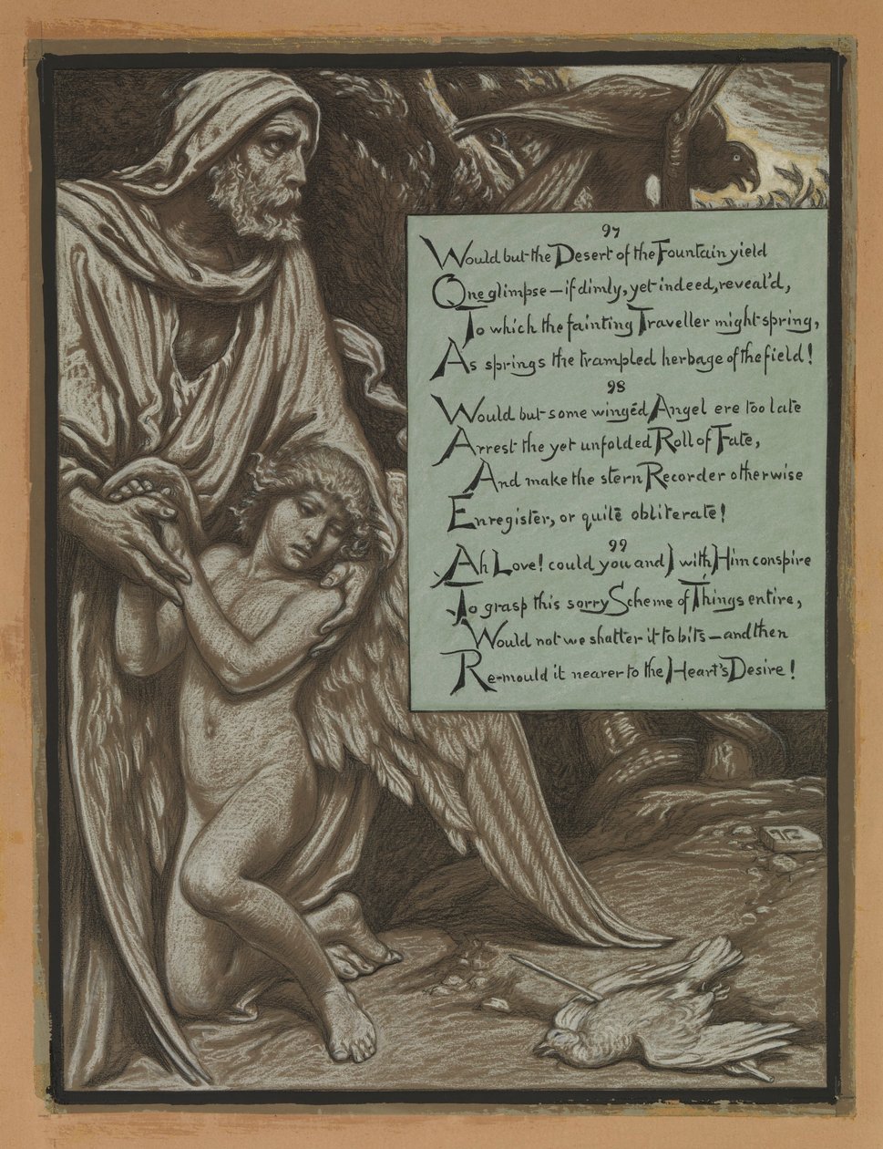 (Illustratie voor Rubáiyát van Omar Khayyám) Het droevige schema door Elihu Vedder