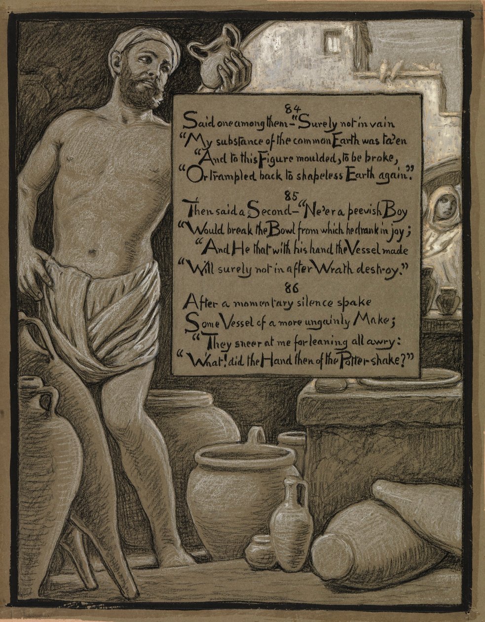 (Illustratie voor Rubáiyát van Omar Khayyám) De Onnozele Pot door Elihu Vedder