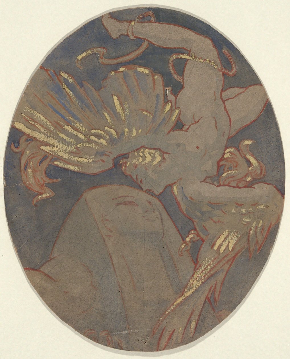 Kopie van het plafond van Rondel-Sargent in het Boston Museum of Fine Arts door Elihu Vedder