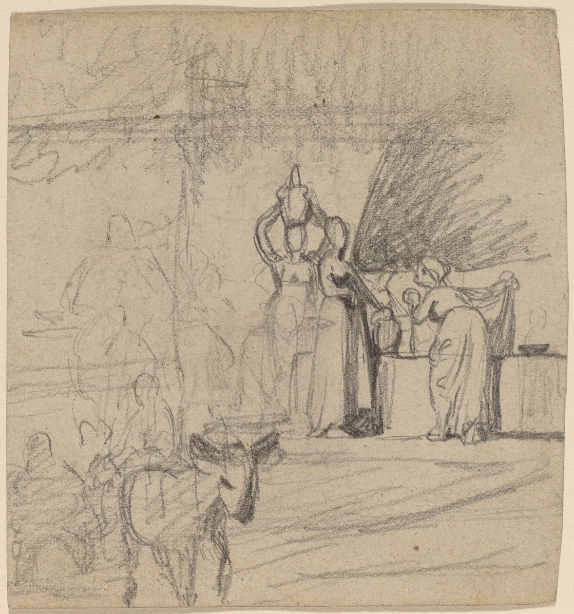 Zoon en ezel, ca. 1859 door Elihu Vedder