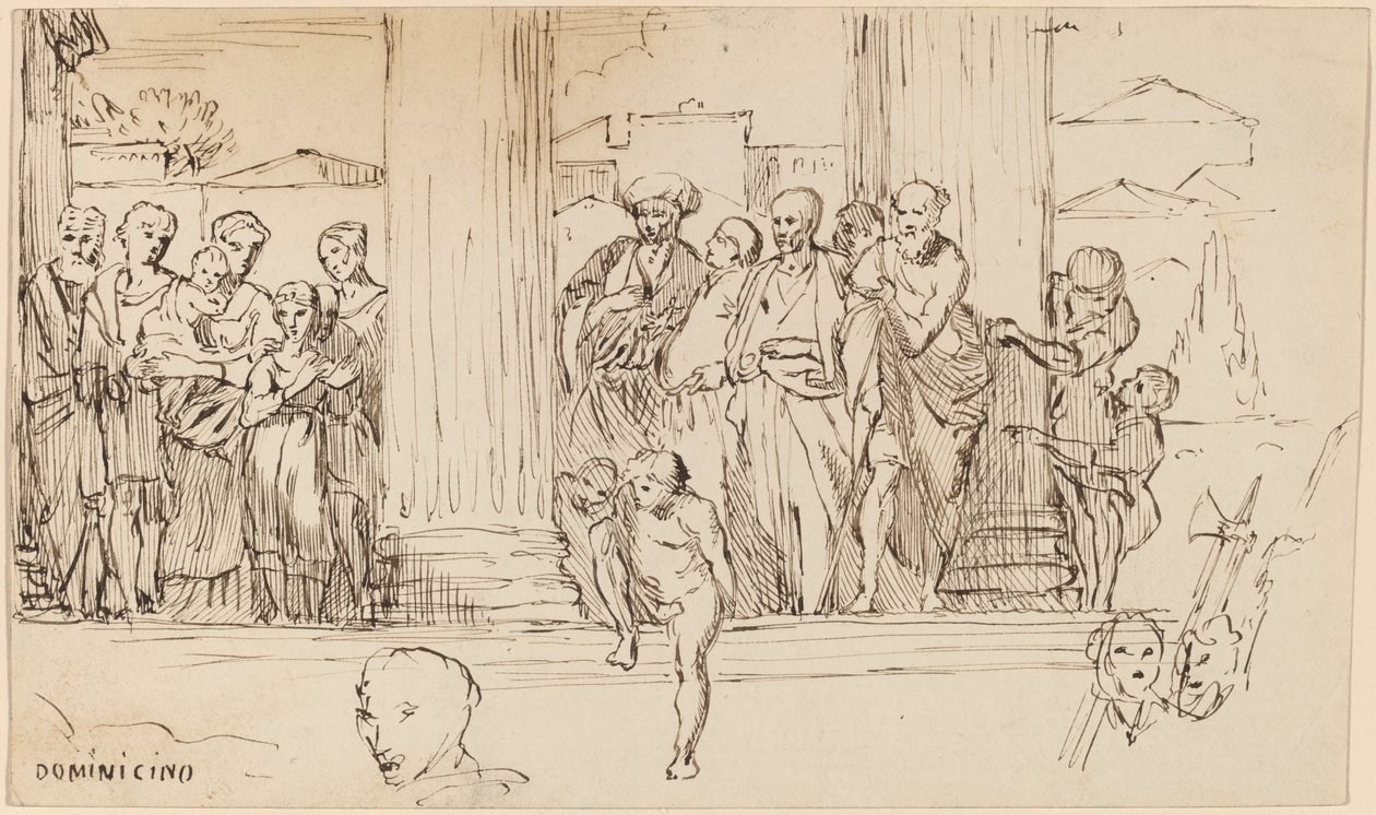 Studie naar Domenichino, ca. 1858 door Elihu Vedder