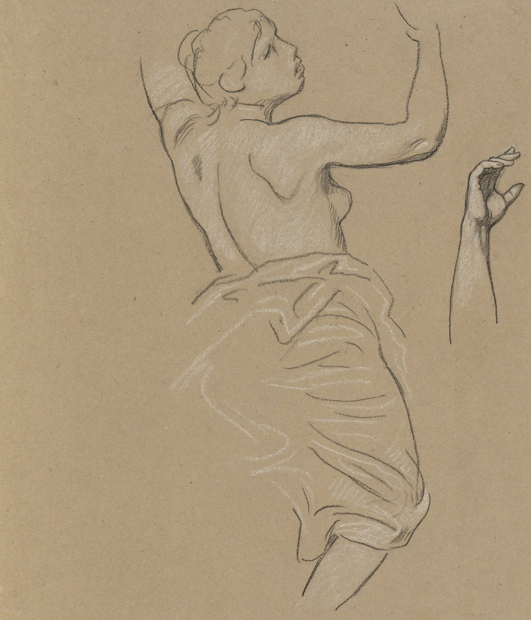 Studie voor figuur van de herfst door Elihu Vedder