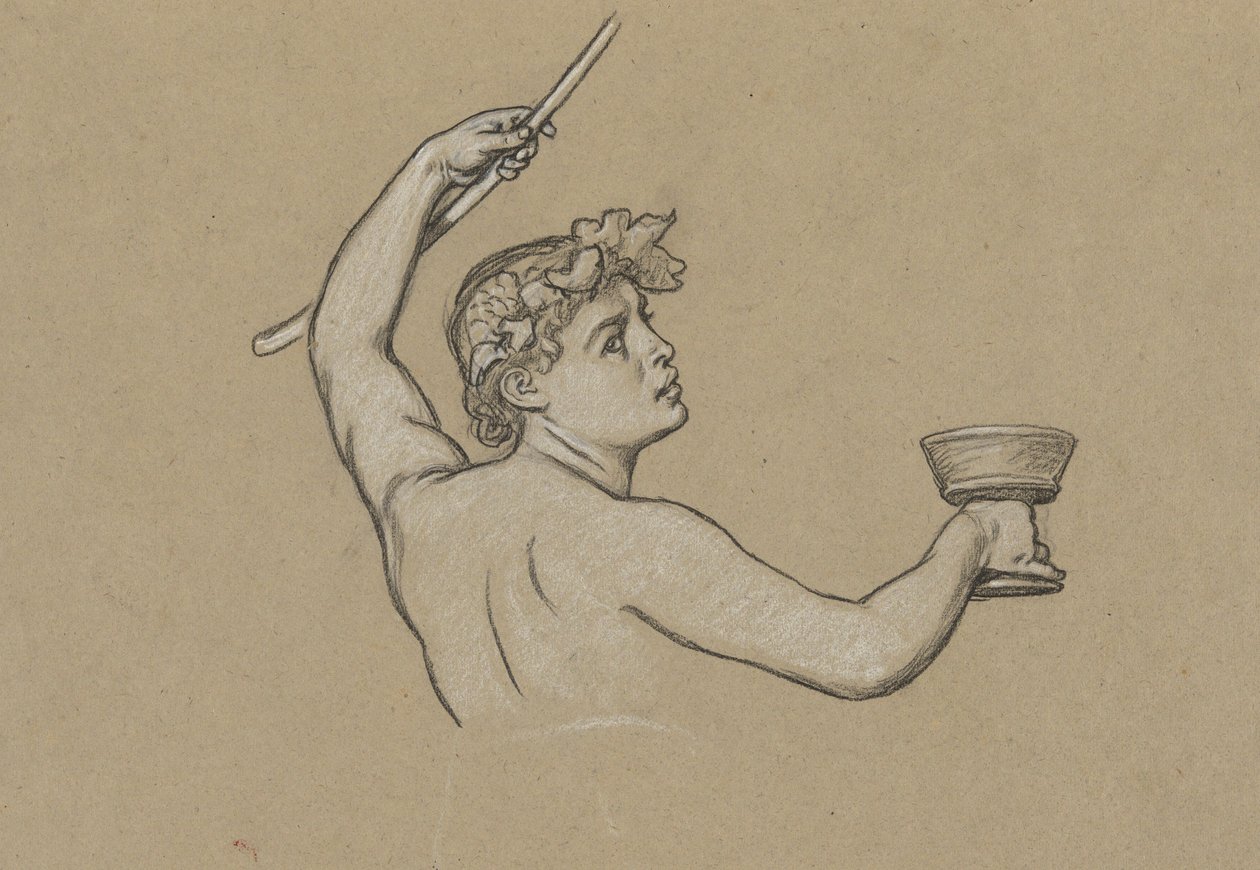Studie voor figuur van de herfst door Elihu Vedder
