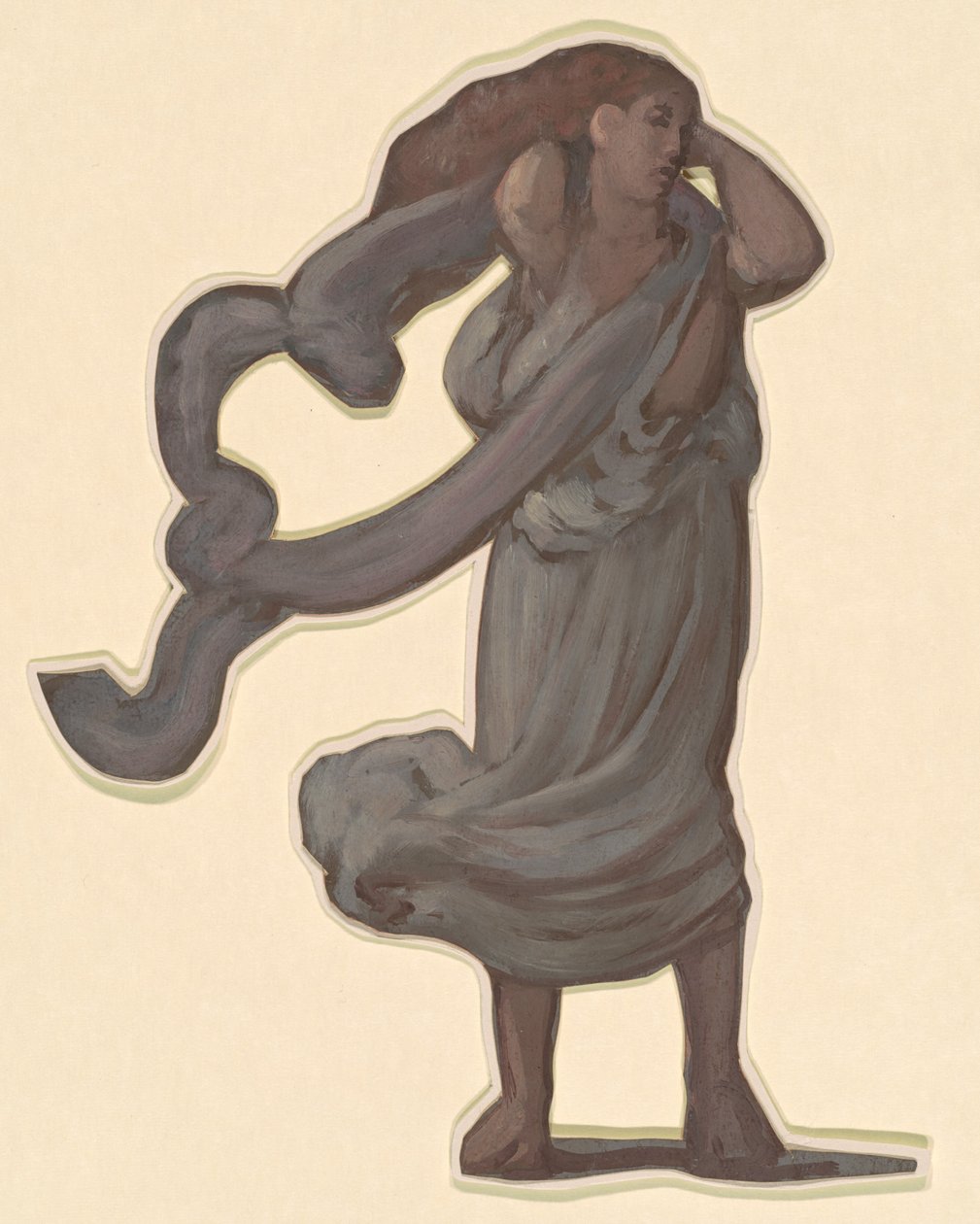 Studie voor "Griekse meisjes baden" door Elihu Vedder