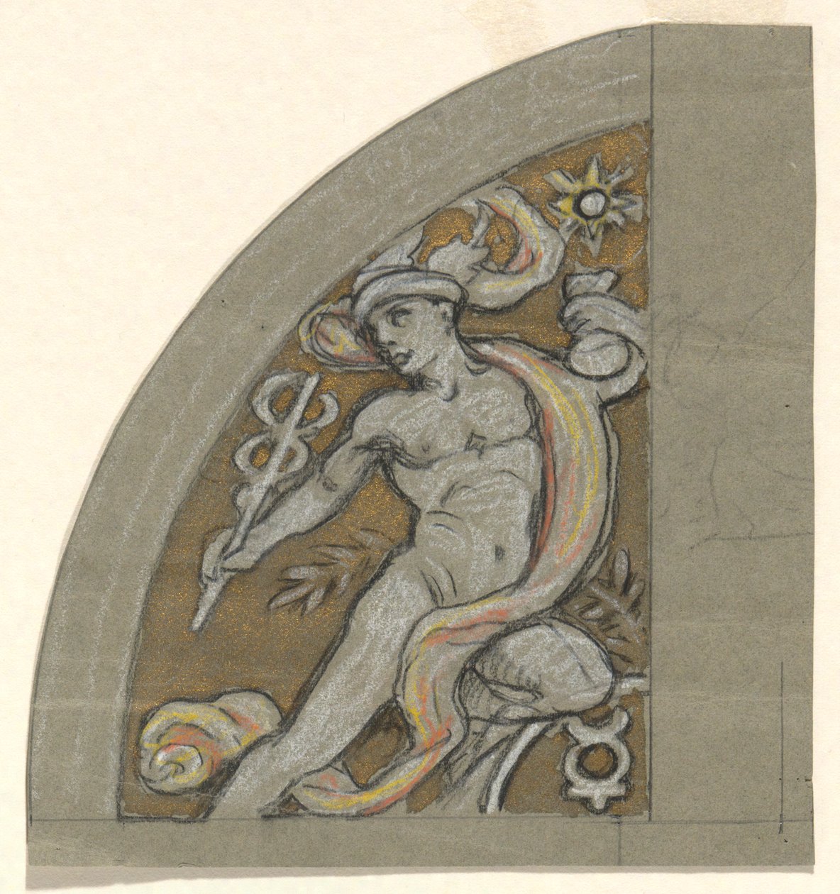 Studie voor Mercurius door Elihu Vedder