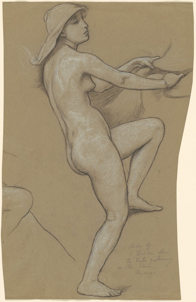 Studie voor De Schikgodinnen die de Sterren Verzamelen door Elihu Vedder