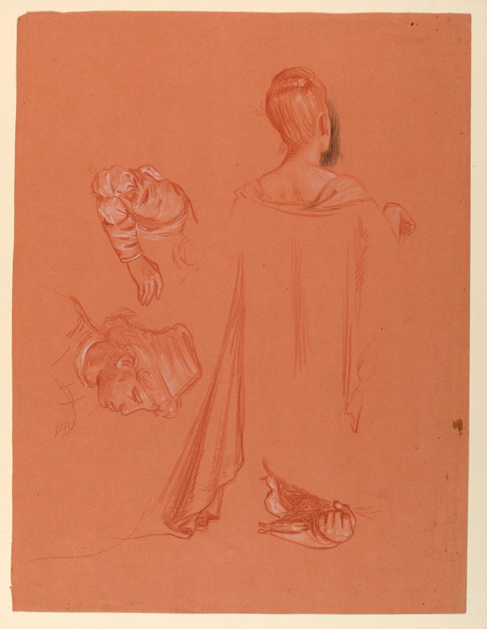 Studie voor "Huwelijksprocessie" door Elihu Vedder