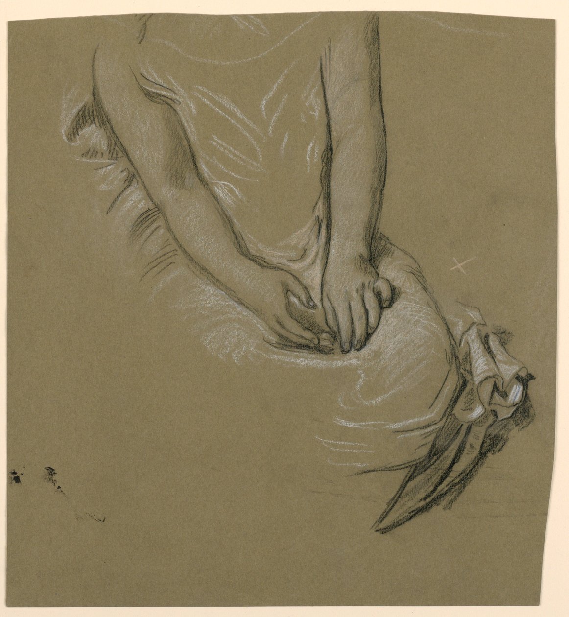 Studie van vrouwelijk model door Elihu Vedder
