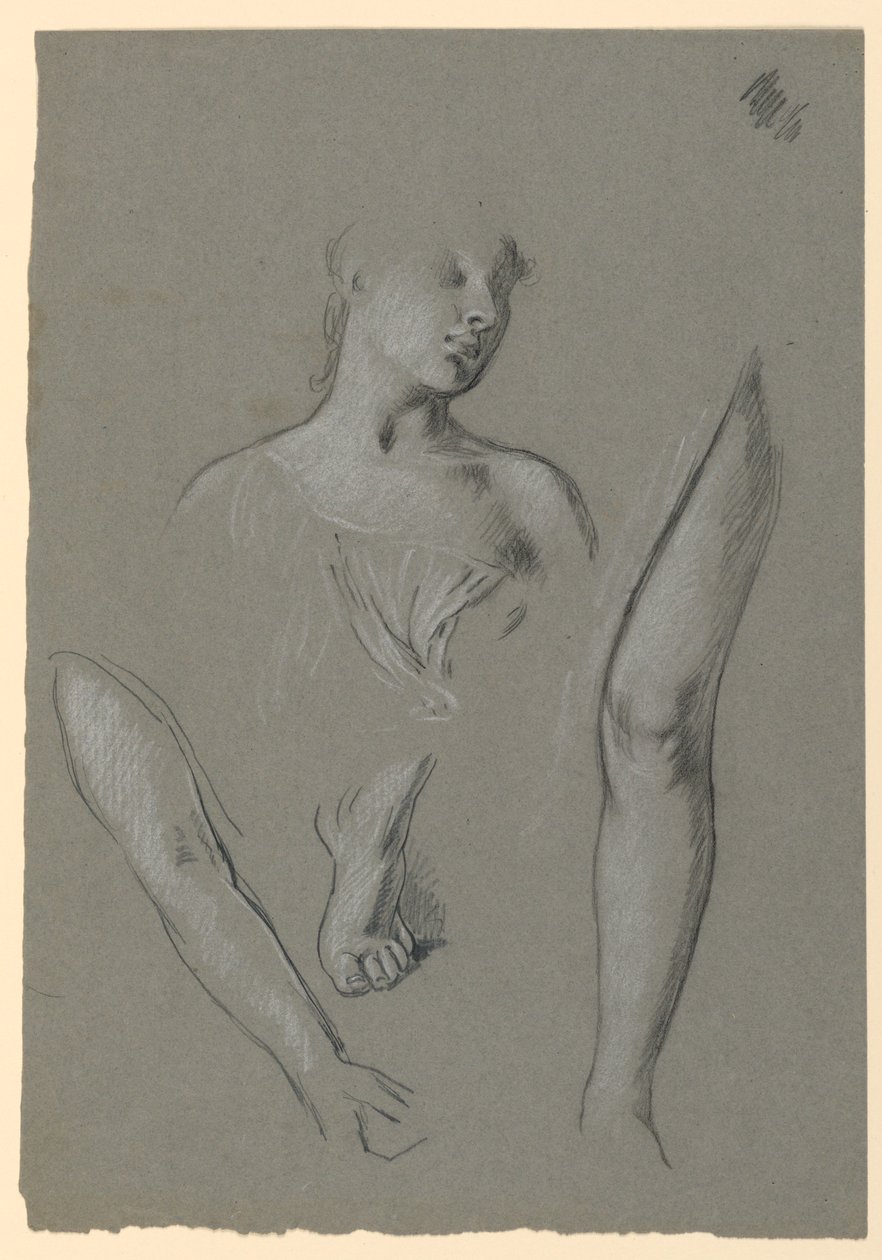 Details van figuurstudies door Elihu Vedder