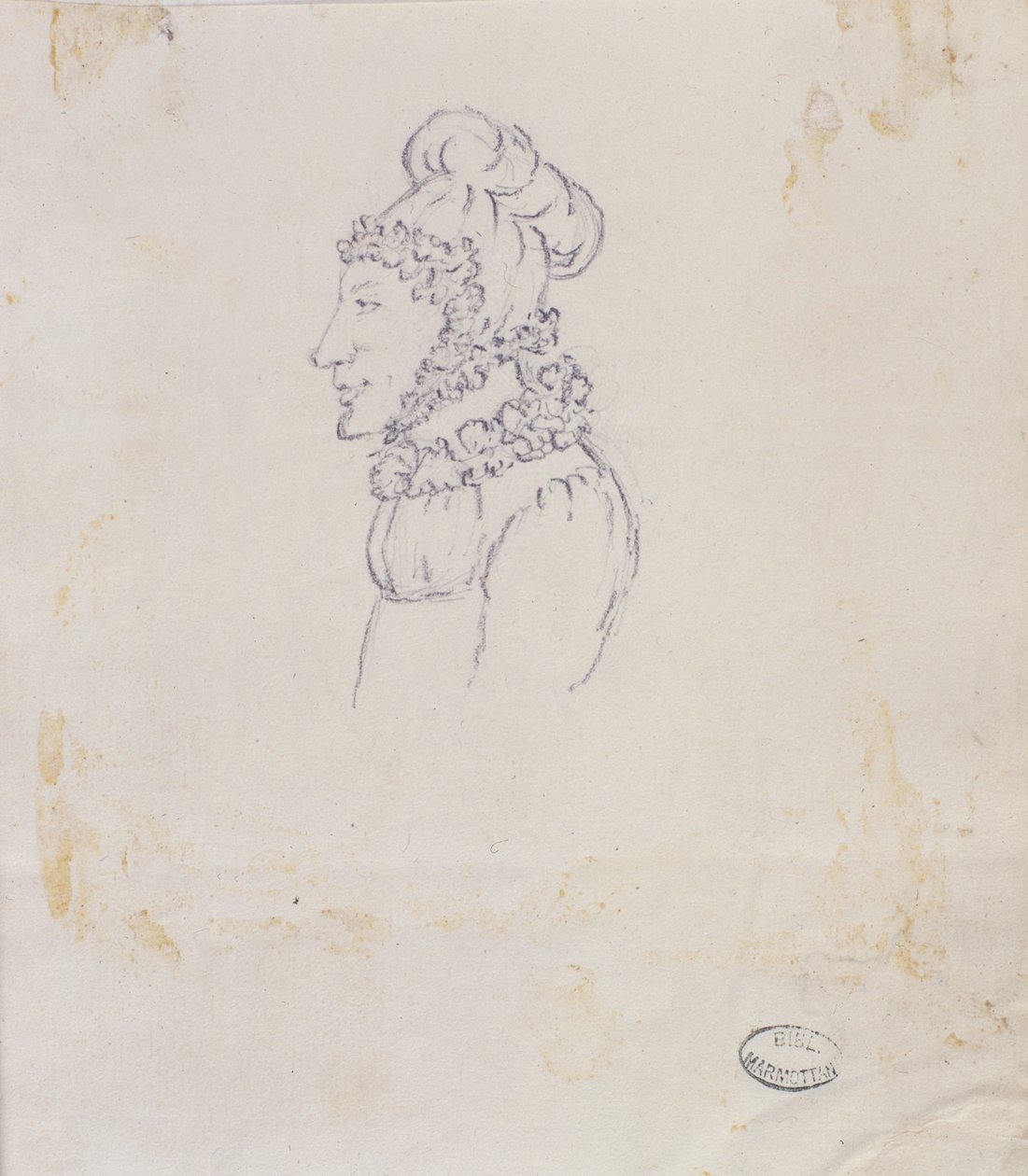 Tekening van een vrouw door Elisa Bonaparte