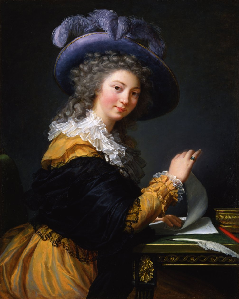Comtesse de Cérès (voormalige titel van 1963 tot 1992) - Dame die een brief vouwt door Elisabeth Louise Vigee-Lebrun