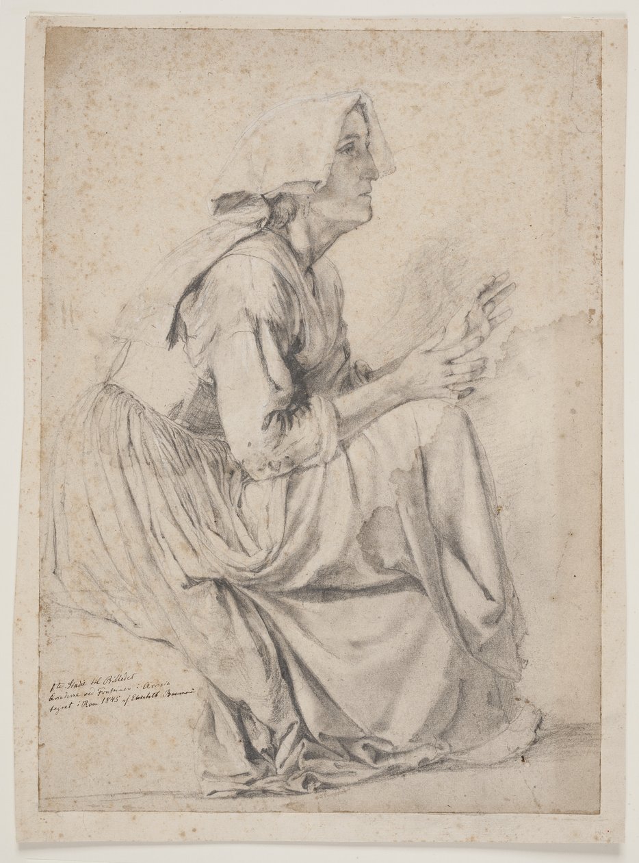 1e studie voor het schilderij met de vrouwen bij de fontein in A. door Elisabeth Jerichau Baumann