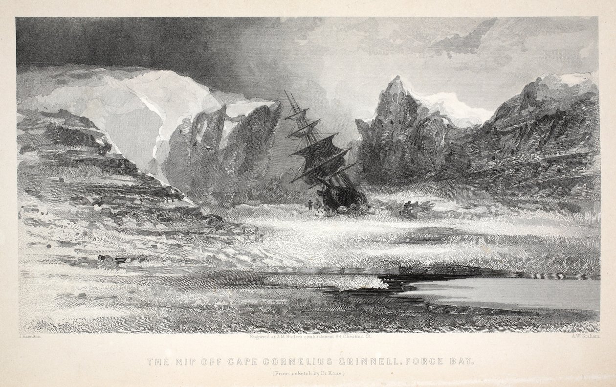 De Nip bij Kaap Cornelius Grinnell, Force Bay, illustratie uit 