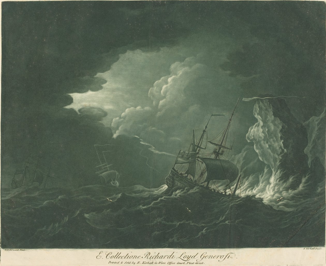 Scheepvaartscène uit de collectie van Richard Lloyd, 1720s door Elisha Kirkall