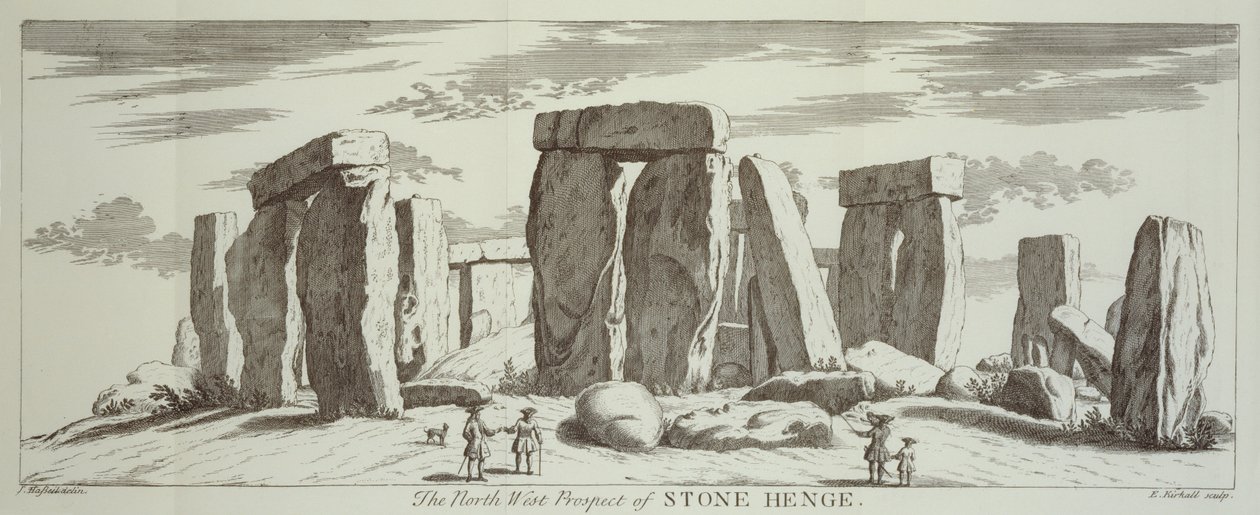 Het Noordwestelijke Uitzicht van Stone Henge, 1725 door Elisha Kirkall