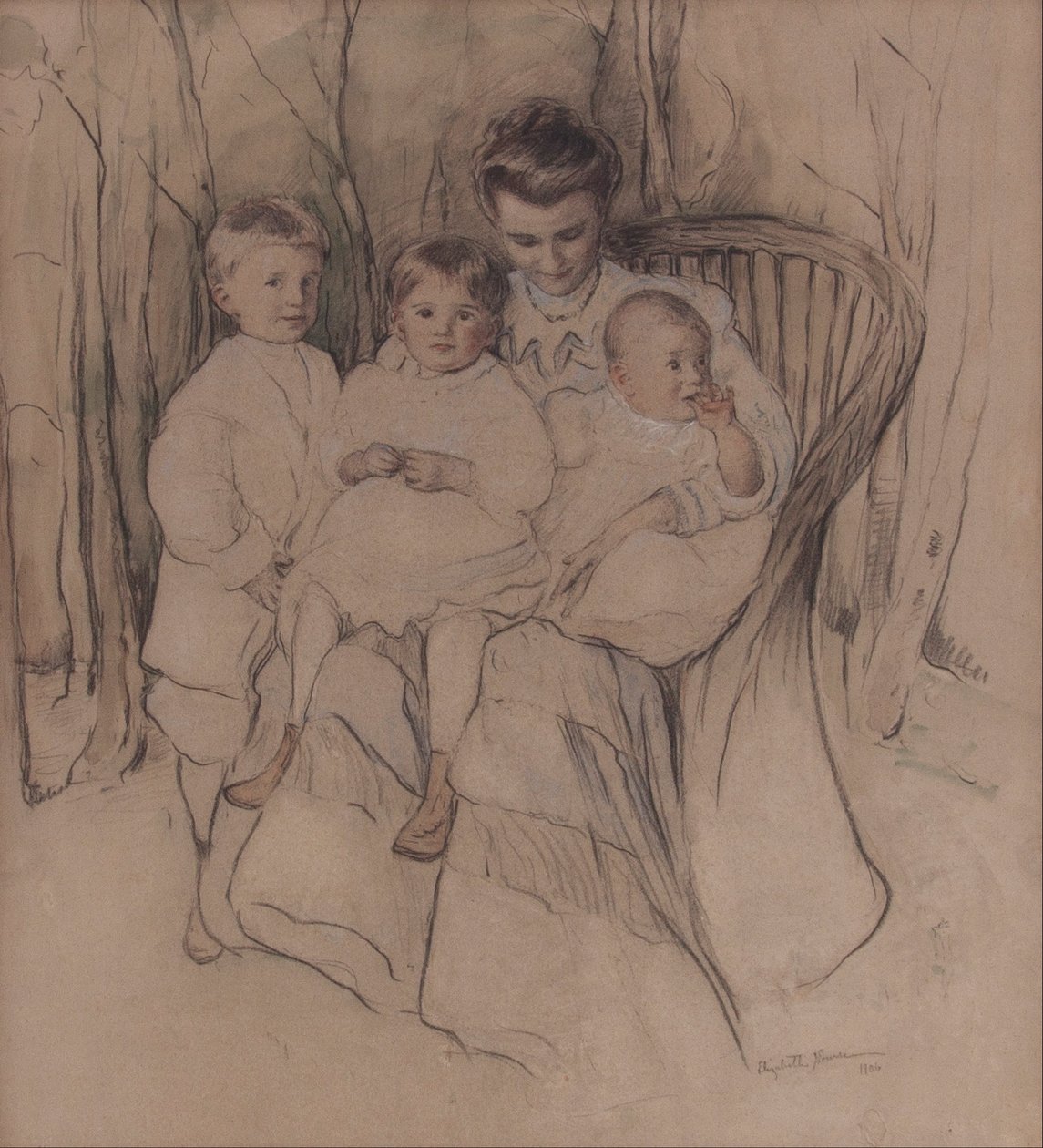 Moeder en drie kinderen door Elizabeth Nourse