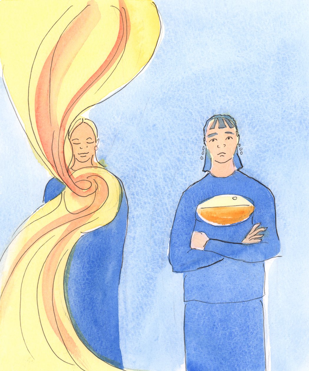 Een persoon die God in gebed nadert met een open hart, Gods wil in het dagelijks leven aanvaardt, ontvangt een stortvloed van genade om haar ziel te verfrissen en anderen te verkwikken. door Elizabeth Wang