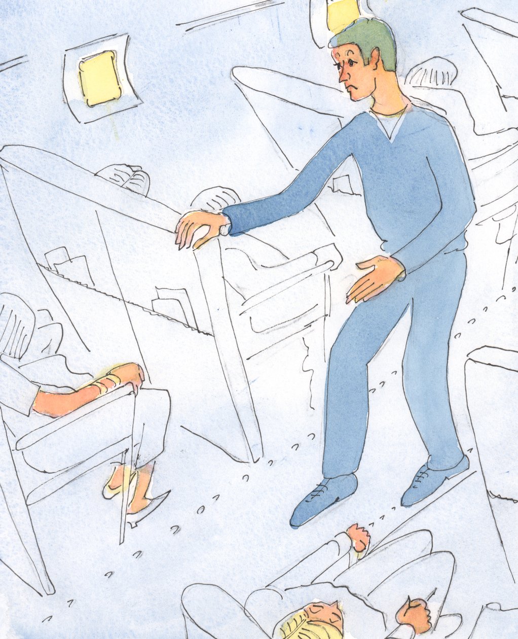 Een persoon die altijd bezorgd is over zijn zielstoestand en over de kans om naar de hemel te gaan, is als een man op vakantie die door het vliegtuig rent, bezorgd over het weer door Elizabeth Wang