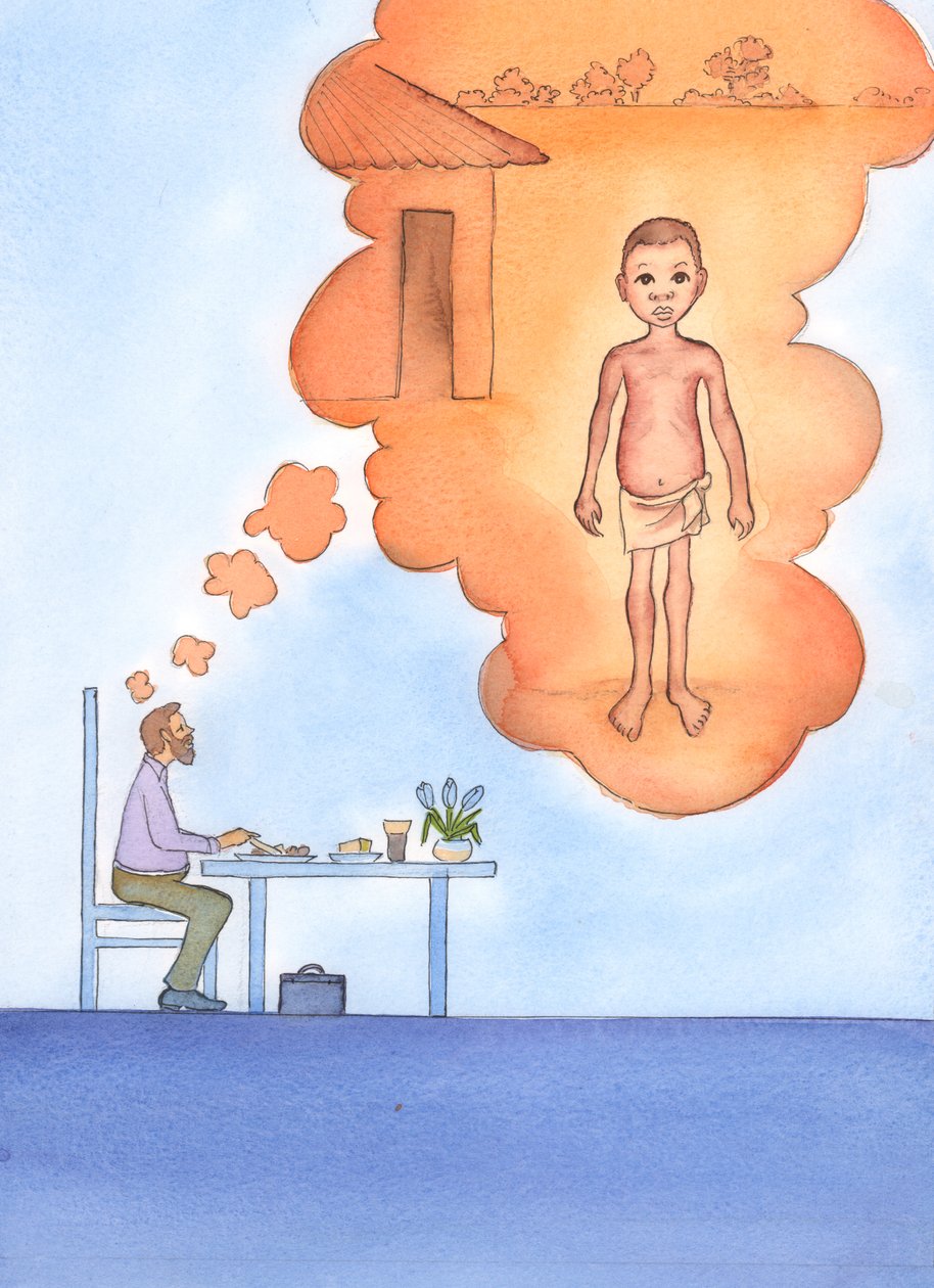 Christus vraagt ons om ons niet alleen uit te spreken over de immorele oorzaken van armoede, maar ook over allerlei vormen van seksuele immoraliteit en onkuisheid, die zielen in gevaar brengen, 2004 (aquarel op papier) door Elizabeth Wang