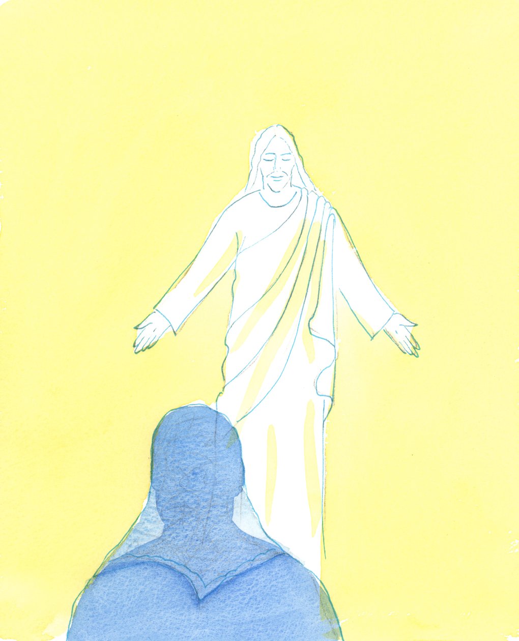 Christus keek me aan met immense liefde en tederheid, terwijl ik mijn berouw en liefde uitdrukte door Elizabeth Wang