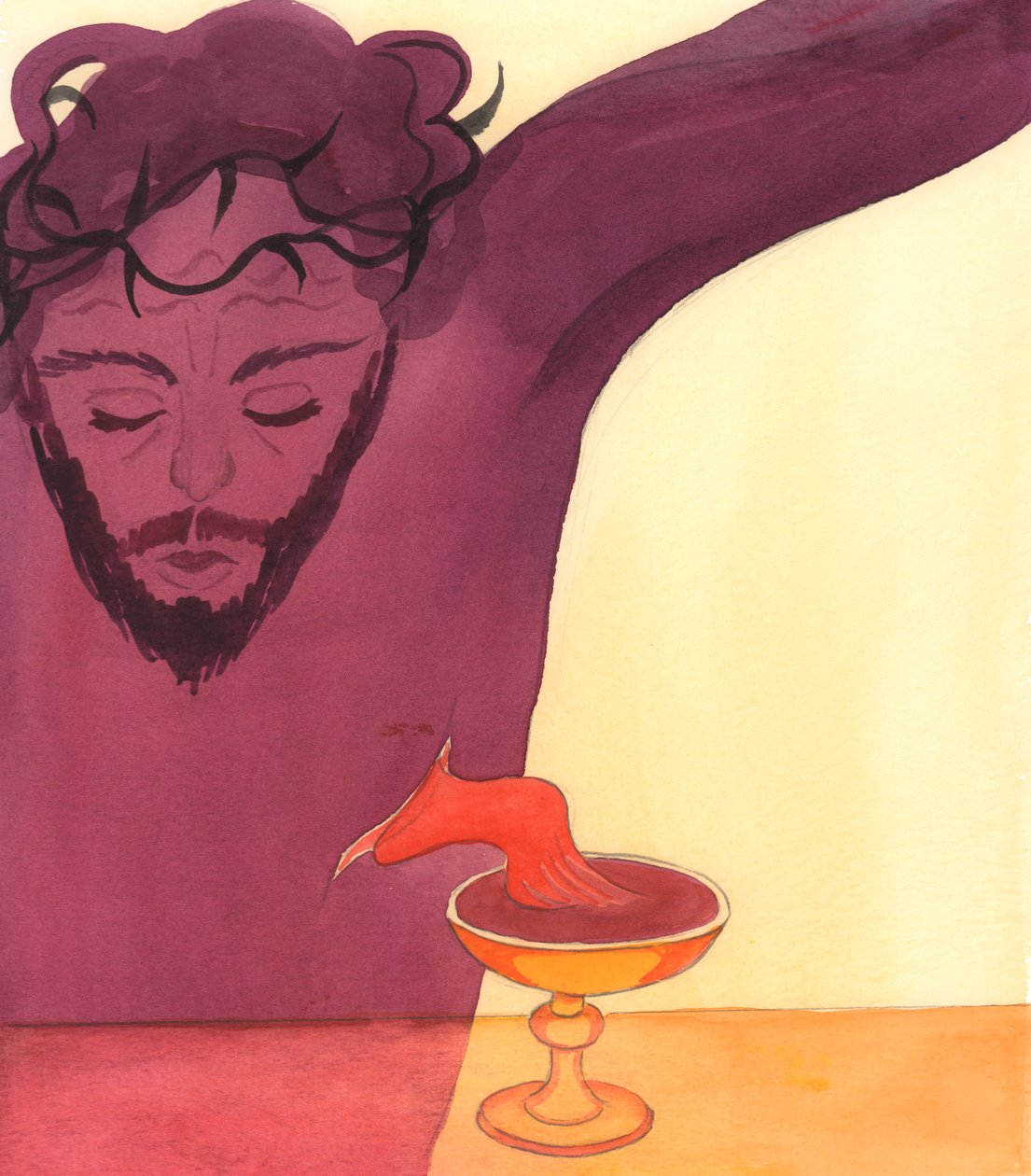 Christus goot Zijn levensbloed voor ons uit op Golgotha door Elizabeth Wang