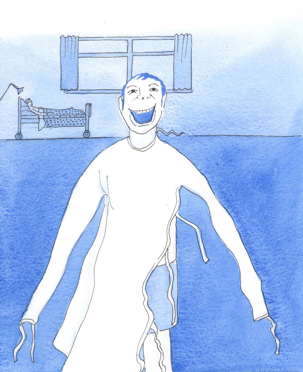 Moeilijkheden en ogenschijnlijke rampen kunnen mensen de tijd geven om na te denken over de zin van het leven, 2005 (aquarel op papier) door Elizabeth Wang