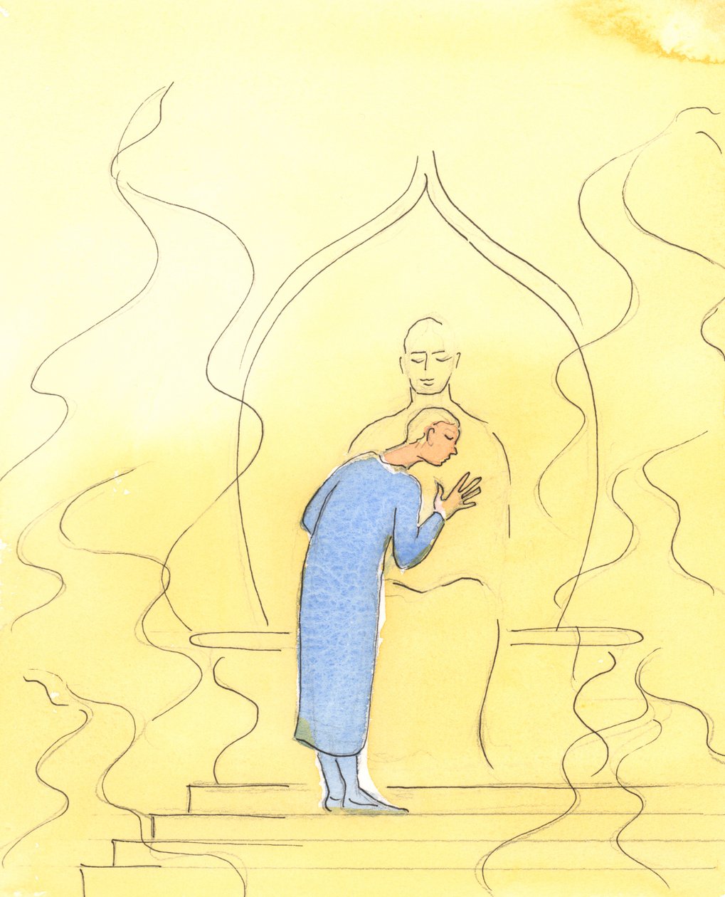 God de Vader kan ons in gebed optrekken, door Zijn vurige glorie, totdat we op het hart van de Vader leunen, in gezegende intimiteit, zoals een kind op de borst van haar vader die zeker is van gehoord te worden door Elizabeth Wang