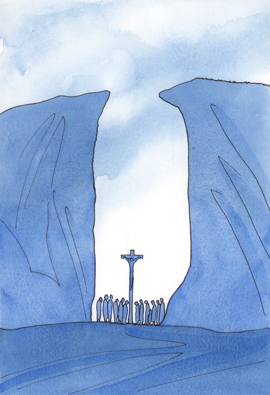 Hoe klein, geïsoleerd of vervolgd onze gemeenschap ook mag zijn, Christus is onder ons tijdens de mis, alsof in een kloof door Elizabeth Wang